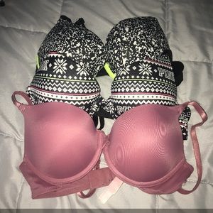 VS Pink wear everywhere push up bras